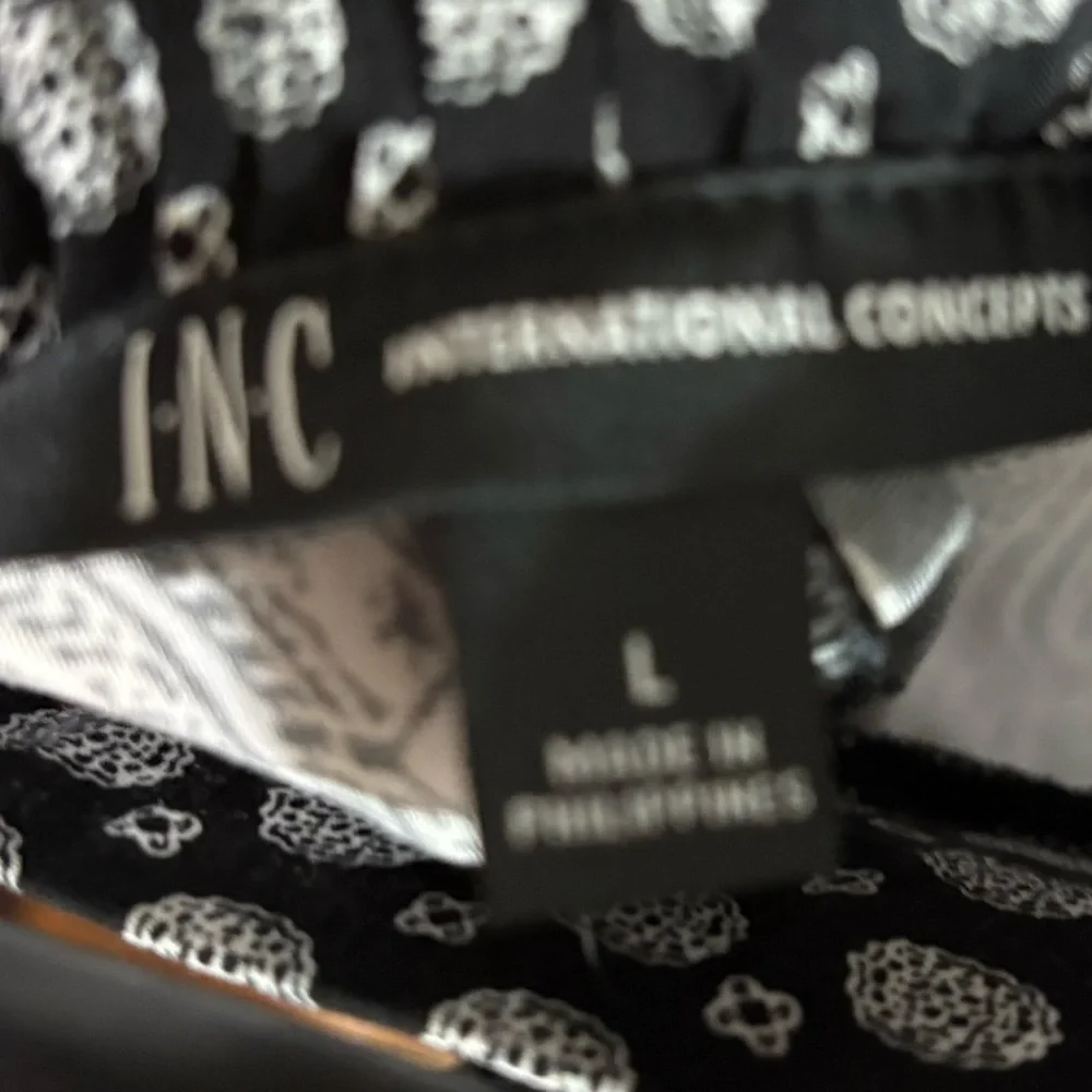 INC International Concepts Black and White Wide Leg Pants